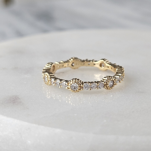 Stackable Ring, Gold and Silver, Size 6 Charmed Aroma Eternity Band - Picture 4 of 4